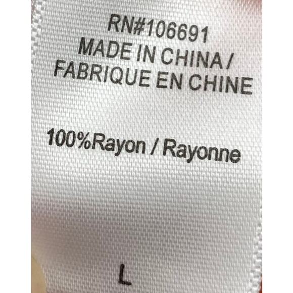 Young Fabulous & Broke Tie Front Top Ombré Dip Dye Pattern Pink Orange Womens L - Picture 7 of 8